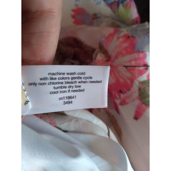 Lane Bryant Dress Multicolored Pastel Floral Sz 14 Tie Straps Tiered Easter... - Picture 10 of 10